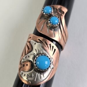 Ultra Rare: Sterling Silver 925 Copper Sleeping Beauty Turquoise Ring
